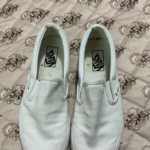 Vans Unisex Classic White Slip-On Sneakers
